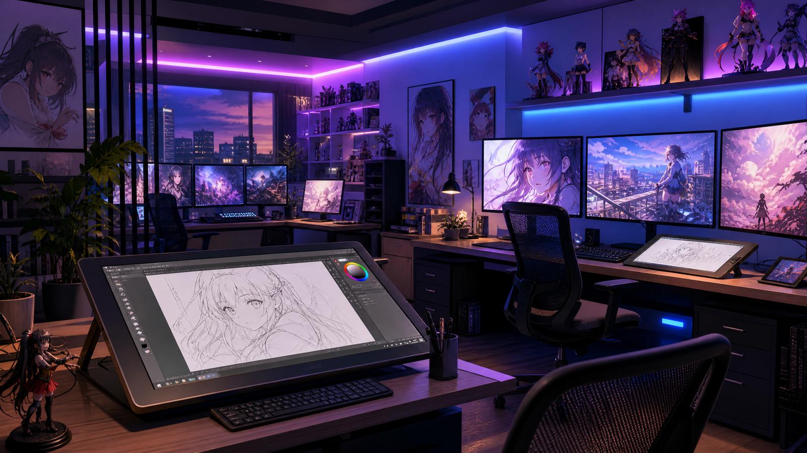 少妇动漫制作工作室实景